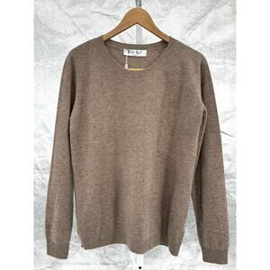 LINY XIN Pure Merino Wool Crewneck Sweater Brown XL New With Tags
